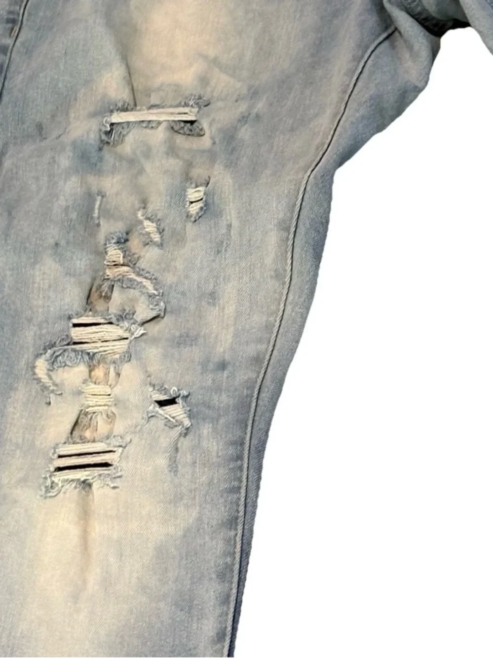 Jordan Craig Mens 36x32 Jeans Sean Slim Tapered Fit Distressed Blue Denim Ripped